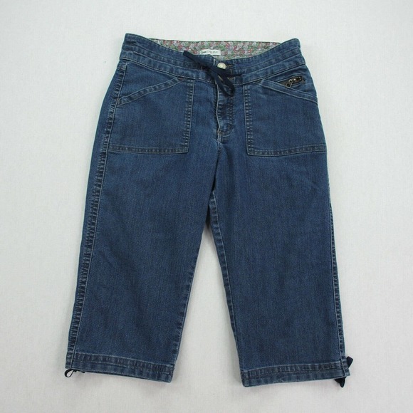 Lee Cropped Denim Jeans Womens SZ 10P Petite Medium Wash High Rise Waist Stretch - Picture 1 of 8